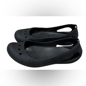 Crocs Black Kadee Flats Ballet Slip On Shoes Women's US 8 Comfort